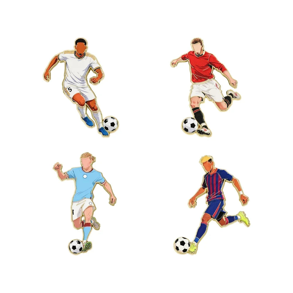 Football Player Enamel Brooch - Creative Sport Metal Lapel Pin Jewelry Gift