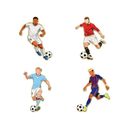 Football Player Enamel Brooch - Creative Sport Metal Lapel Pin Jewelry Gift
