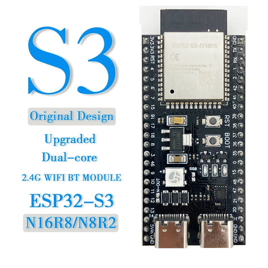 ESP32-S3 WROOM-1 Development Board - 44-Pin WiFi Bluetooth Module with 16MB Flash & 8MB PSRAM for Arduino IDE