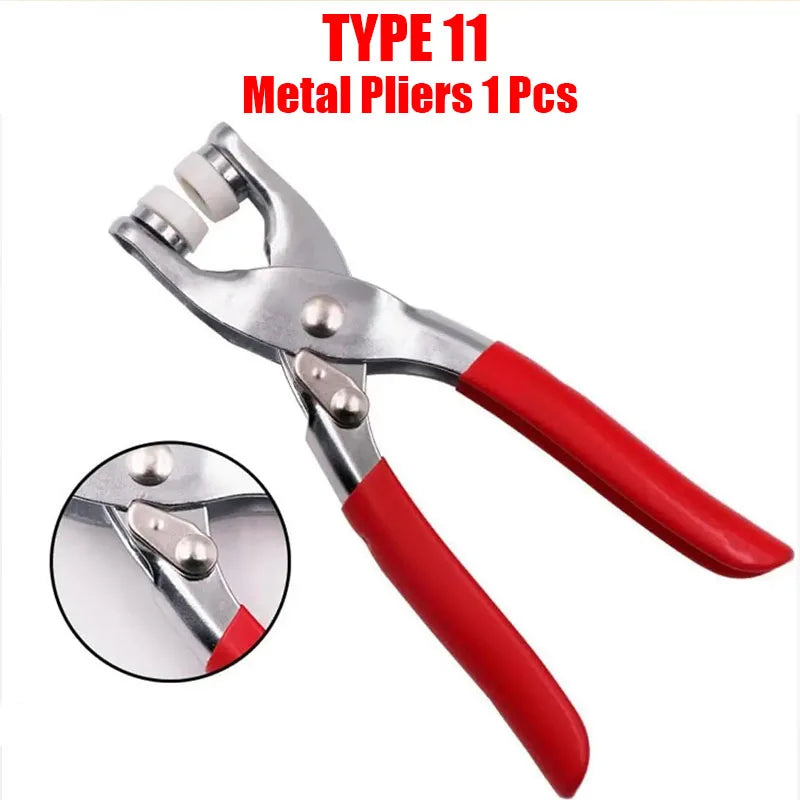 Metal Snap Button Fastener Kit - 50/100PCS Hollow Prong Studs with Pliers Tool for Clothing Sewing Bags & Shoes
