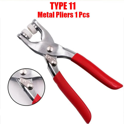 Metal Snap Button Fastener Kit - 50/100PCS Hollow Prong Studs with Pliers Tool for Clothing Sewing Bags & Shoes