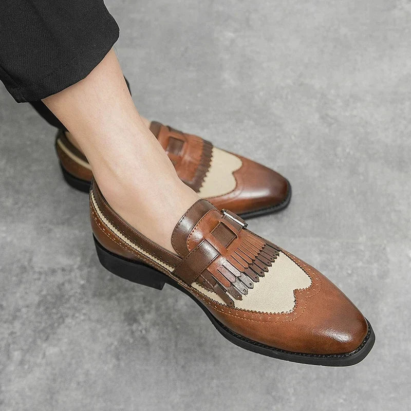 Men's Pointed Toe Buckle Dress Shoes - Classic Business, Office & Party Shoes Size 38-46