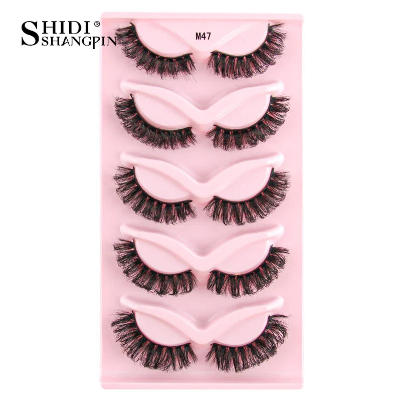 SHIDISHANGPIN 3D Half Cat Eye Lashes – Natural Winged Fox Faux Mink Eyelashes for Makeup
