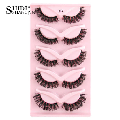 SHIDISHANGPIN 3D Half Cat Eye Lashes – Natural Winged Fox Faux Mink Eyelashes for Makeup