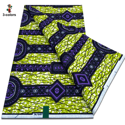 African Real Wax Print Fabric - 100% Cotton Soft Ankara Pagne Material for Dresses