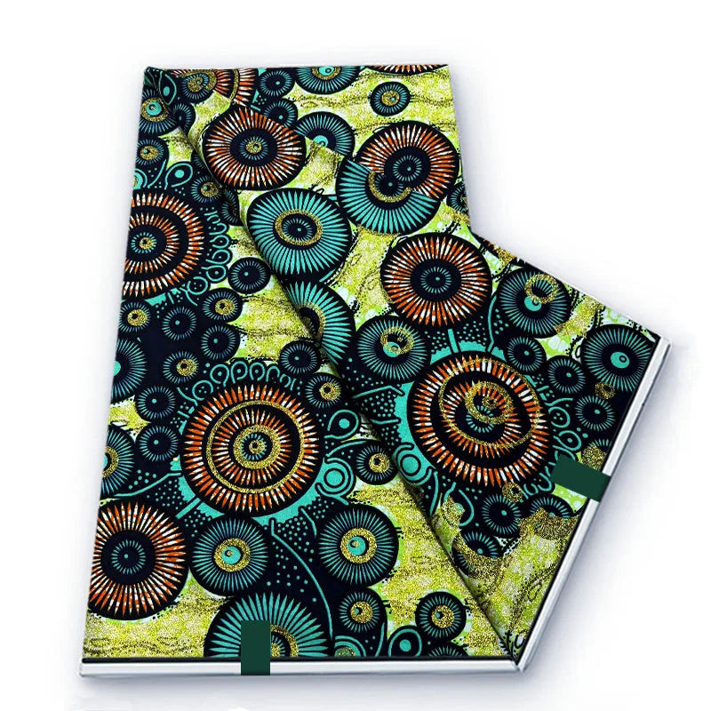 Grand African Glitter Wax Fabric - 6 Yards Soft Cotton Ankara Print Material for Nigerian Clothing
