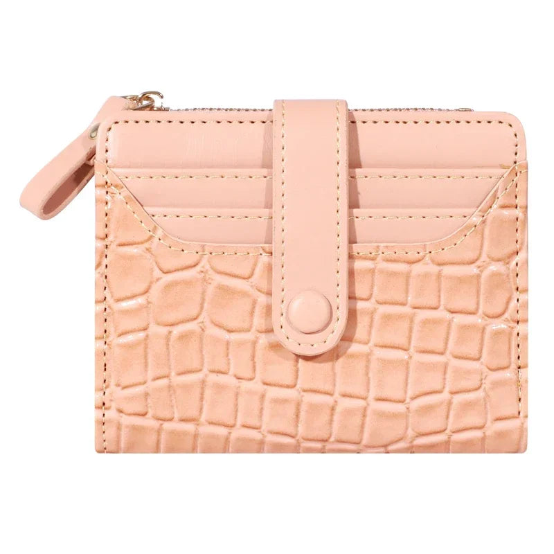 Elegant Women’s Multi-Card Wallet – PU Leather Double Zip Clutch Purse with Crocodile Pattern Storage Bag