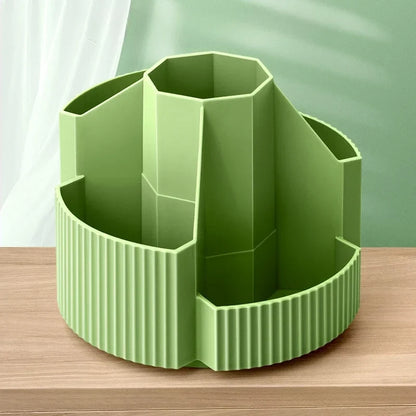 360° Rotating Desk Organizer - 5 Slot Stationery Storage Box for Pencils Pens Office and School Supplies