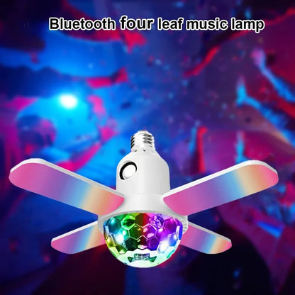 E27 LED Bulb Fan Light - Bluetooth Speaker Ceiling Lamp With Remote Control & Foldable Blades