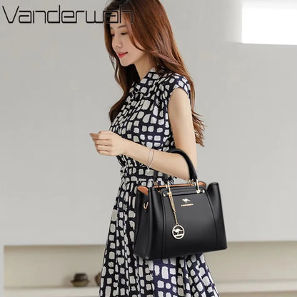 Luxury Women’s Leather Handbag – Large Capacity Shoulder & Crossbody Designer Bag