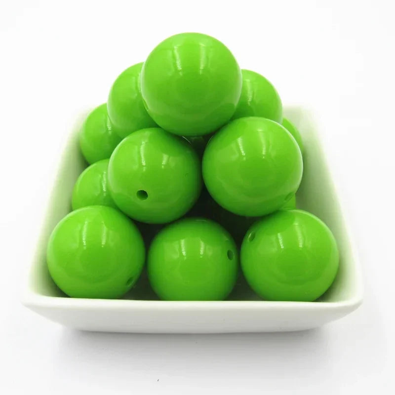 Acrylic Chunky Round Beads - 6mm to 20mm Solid Bubblegum Beads for DIY Handmade Jewelry & Craft Making