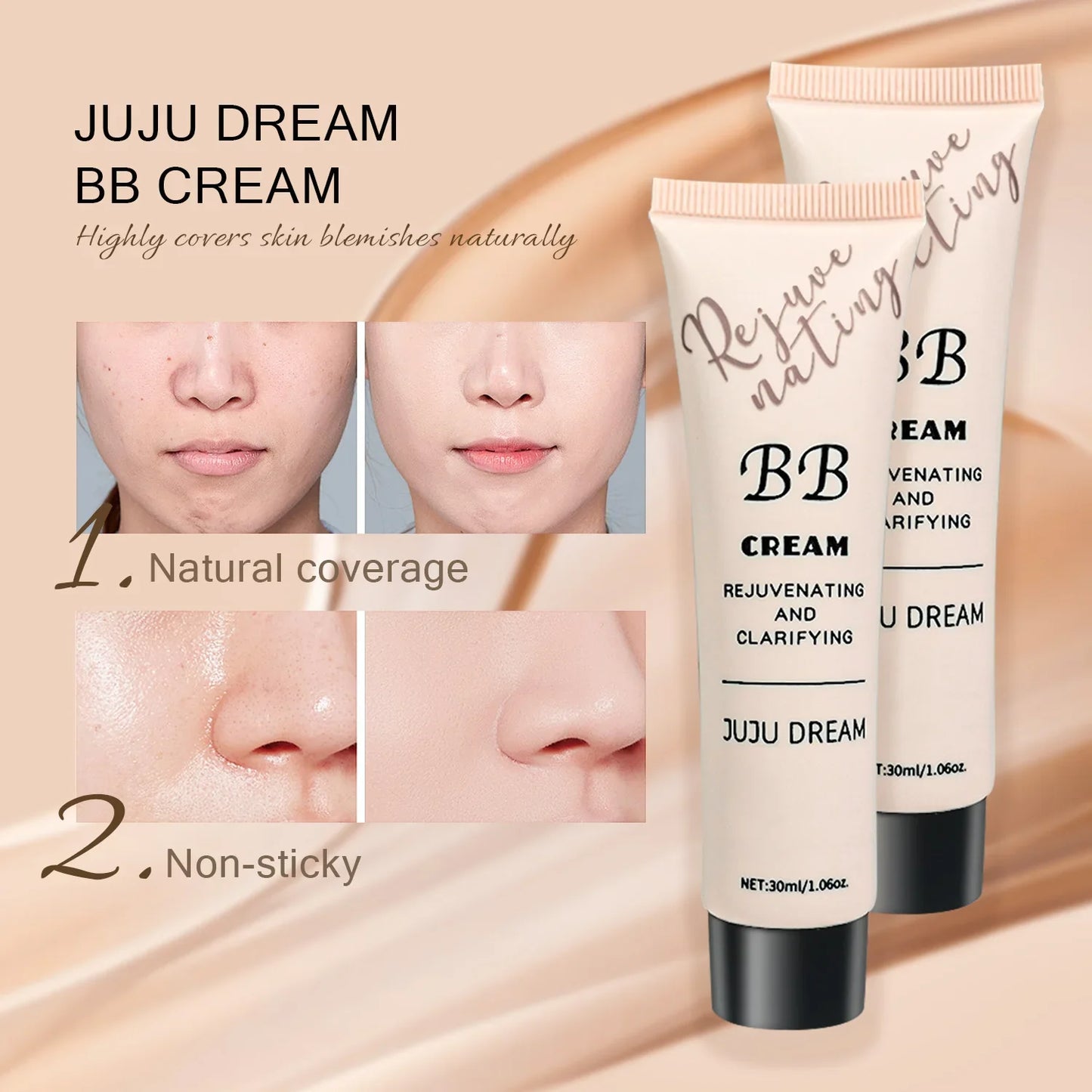 BB Cream & Isolation Liquid Foundation – Moisturizing, Oil-Control, Long-Lasting Makeup for Dry Skin, No Powder Finish
