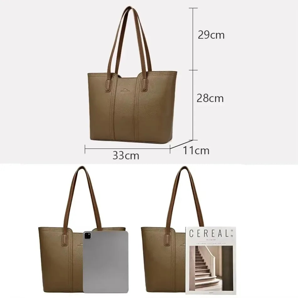 Luxury Women’s Leather Handbag – Large Capacity Shoulder & Crossbody Designer Bag