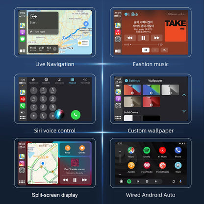 Carlinkit Wireless CarPlay Activator & Android Auto Wired USB Dongle AI Box with Bluetooth Charger & MirrorLink for Android Radio