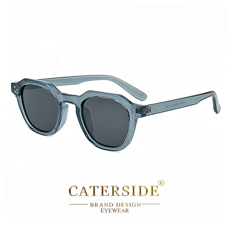 CATERSIDE Retro Polarized Sunglasses – Ultralight TR90 Frame Polygon Style for Men & Women, High-Quality Travel Eyewear
