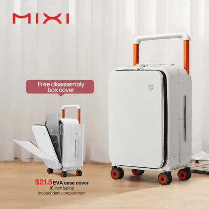 Mixi 20" Wide Handle Carry-On Suitcase — New Design Travel Trolley with Aluminum Frame, Unisex PC Luggage M9275