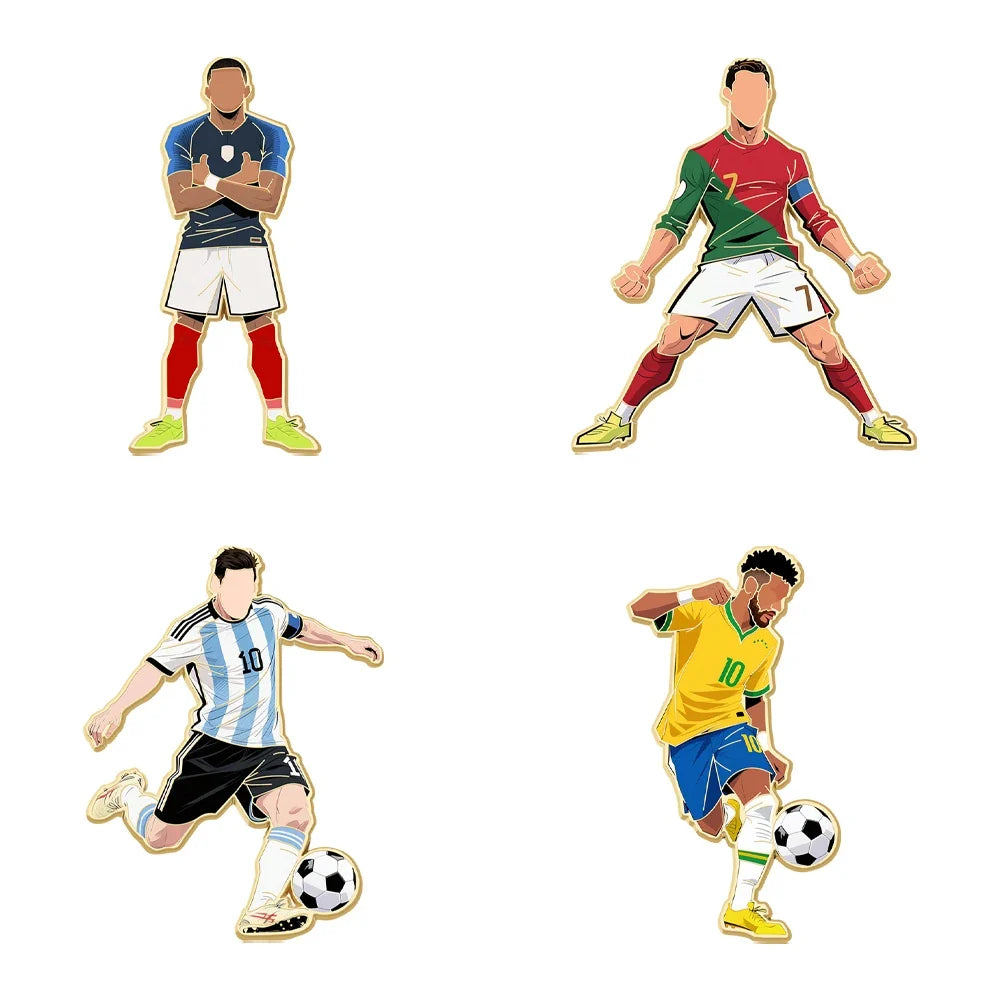 Football Player Enamel Brooch - 7th Player Goalkeeper Sport Metal Lapel Pin Jewelry Gift