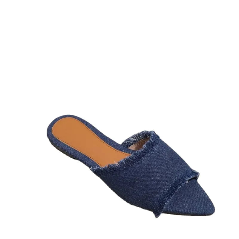 Women’s Summer Flats & Cowboy Sandals – Pointed Toe Flip Flops Casual Beach Dress Shoes