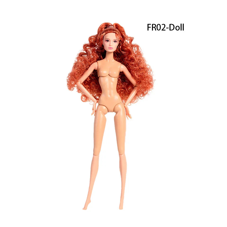 32cm European Supermodel Nude Doll – Original 1/6 Joint Figure with Multi-Color Skin and Exquisite Makeup, Full Series Collectible Toy