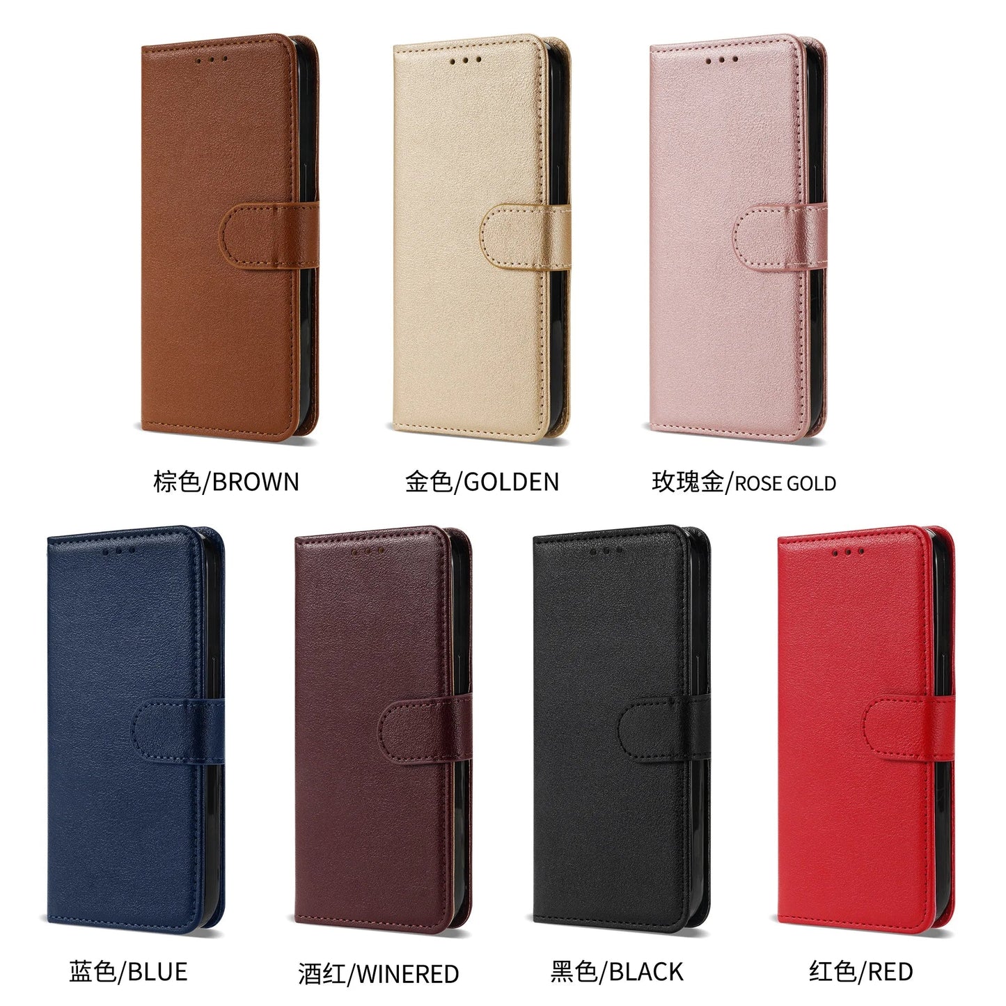 Luxury PU Leather Flip Wallet Case for Xiaomi Redmi & POCO Phones – Magnetic Protective Cover with Card Slots & Stand Function