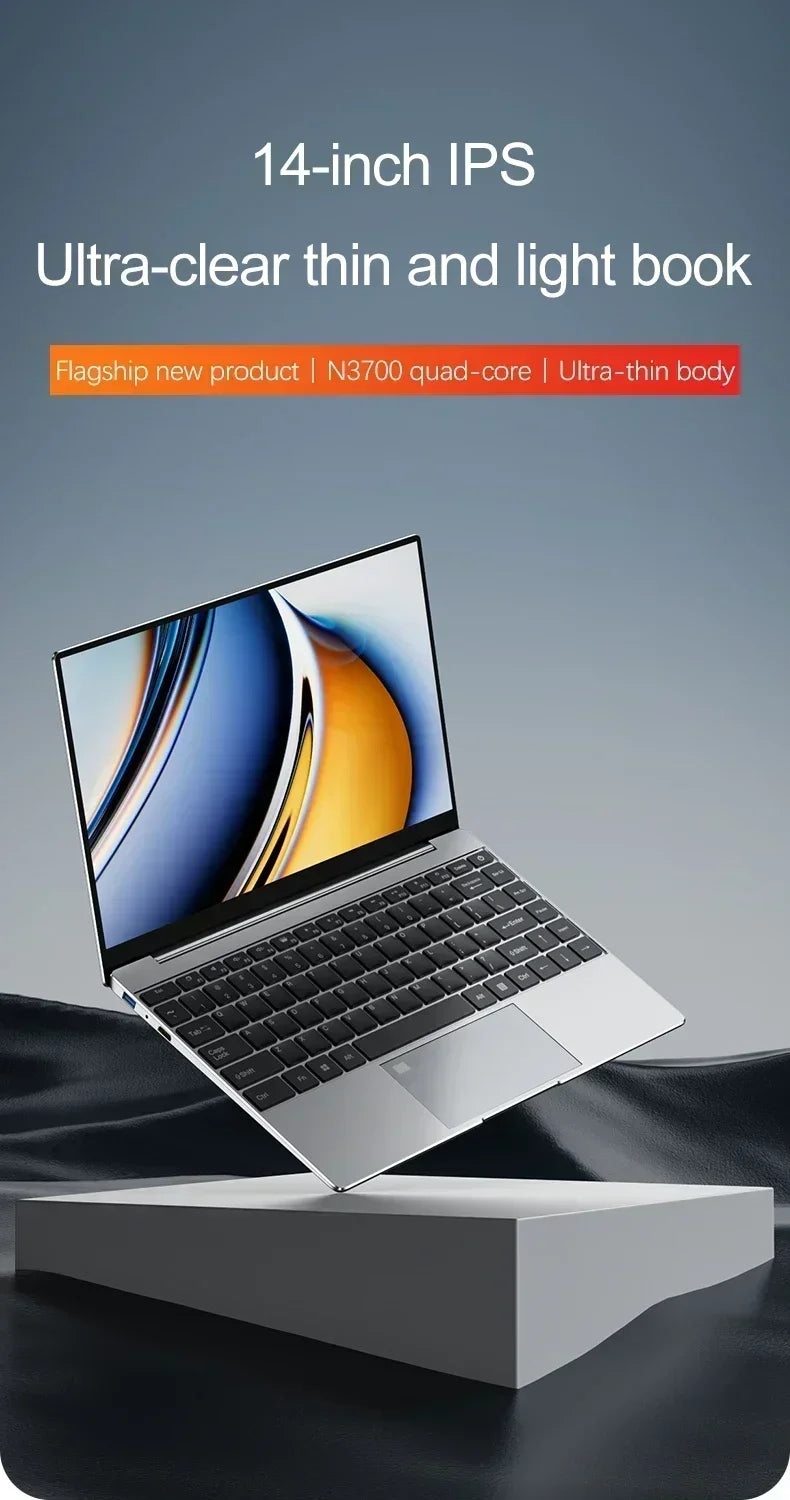 14.1” Ultra Slim Laptop – 16GB RAM, 2TB SSD, Intel N3700, 1920x1080 Display, Windows 11 Pro