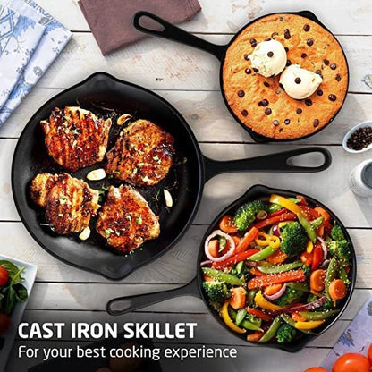 Cast Iron Frying Pan - Non-Stick Mini Skillet for Omelette, Pancake & Induction Cooking
