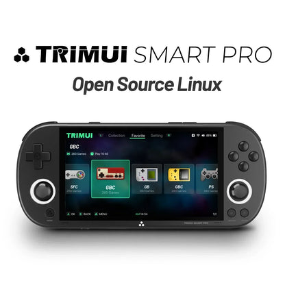 Trimui Smart Pro Handheld Game Console – 4.96'' IPS Screen, Linux System, Joystick & RGB Lighting, Retro Video Game Player Gift