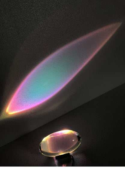 Italian Designer LED Table Lamp – Crystal 'Eye of the Sky' Egg-Shaped Night Projector for Living Room & Bedroom Decor