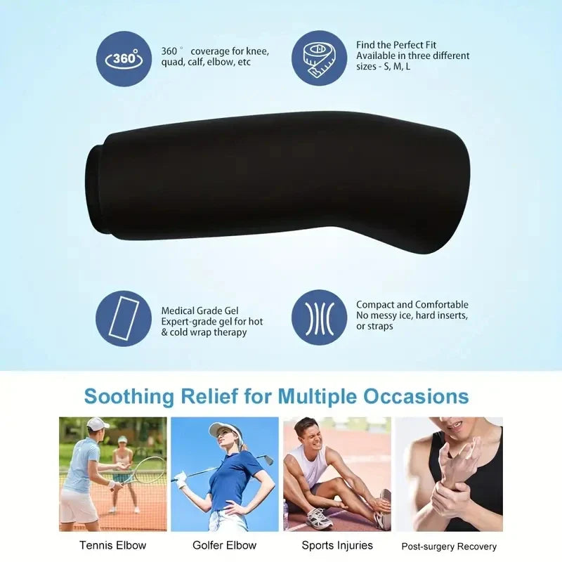 Gel Ice Sleeve Pack – Multipurpose Hot & Cold Therapy for Elbow, Knee, Ankle & Hand, Reusable Pain Relief Wrap