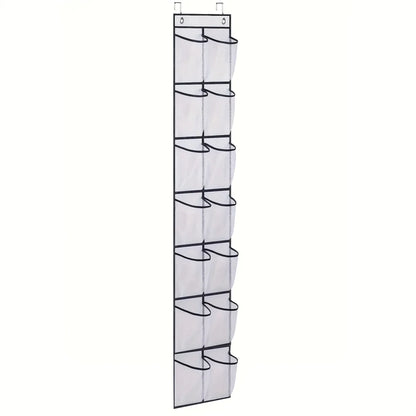 Over The Door Shoe Organizer - 14/24/40 Grid Mesh Pocket Hanging Rack for Closet Shoe Storage & Organization