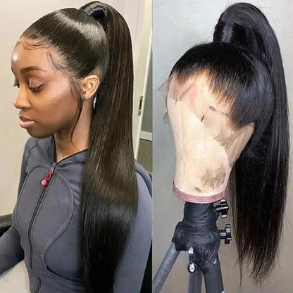 250% Density 360 Full HD Lace Front Human Hair Wig – 13x6 Straight Pre-Plucked Glueless Ready-to-Wear Wig for Women