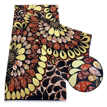 Original African Wax Print Fabric - 6 Yards 100% Cotton Nigerian Ankara Sewing Material for Women’s Dresses