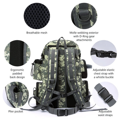 Bassdash Fishing Tackle Backpack — Lightweight Tactical Multifunctional Fishing Bag