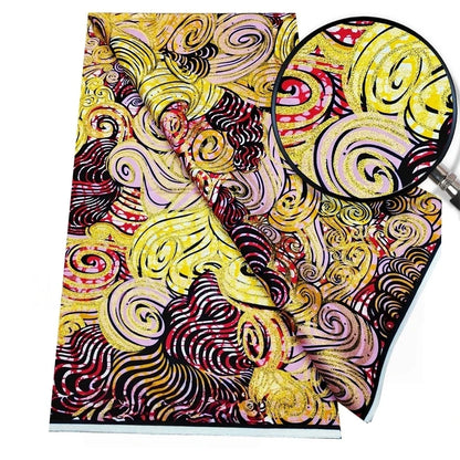 Original African Wax Print Fabric - 6 Yards 100% Cotton Nigerian Ankara Sewing Material for Women’s Dresses