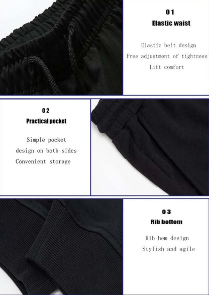 PUAIA Men’s Jogging Pants – Autumn Winter Sport Trousers, Loose Fit Fitness Streetwear Solid Color Outfit