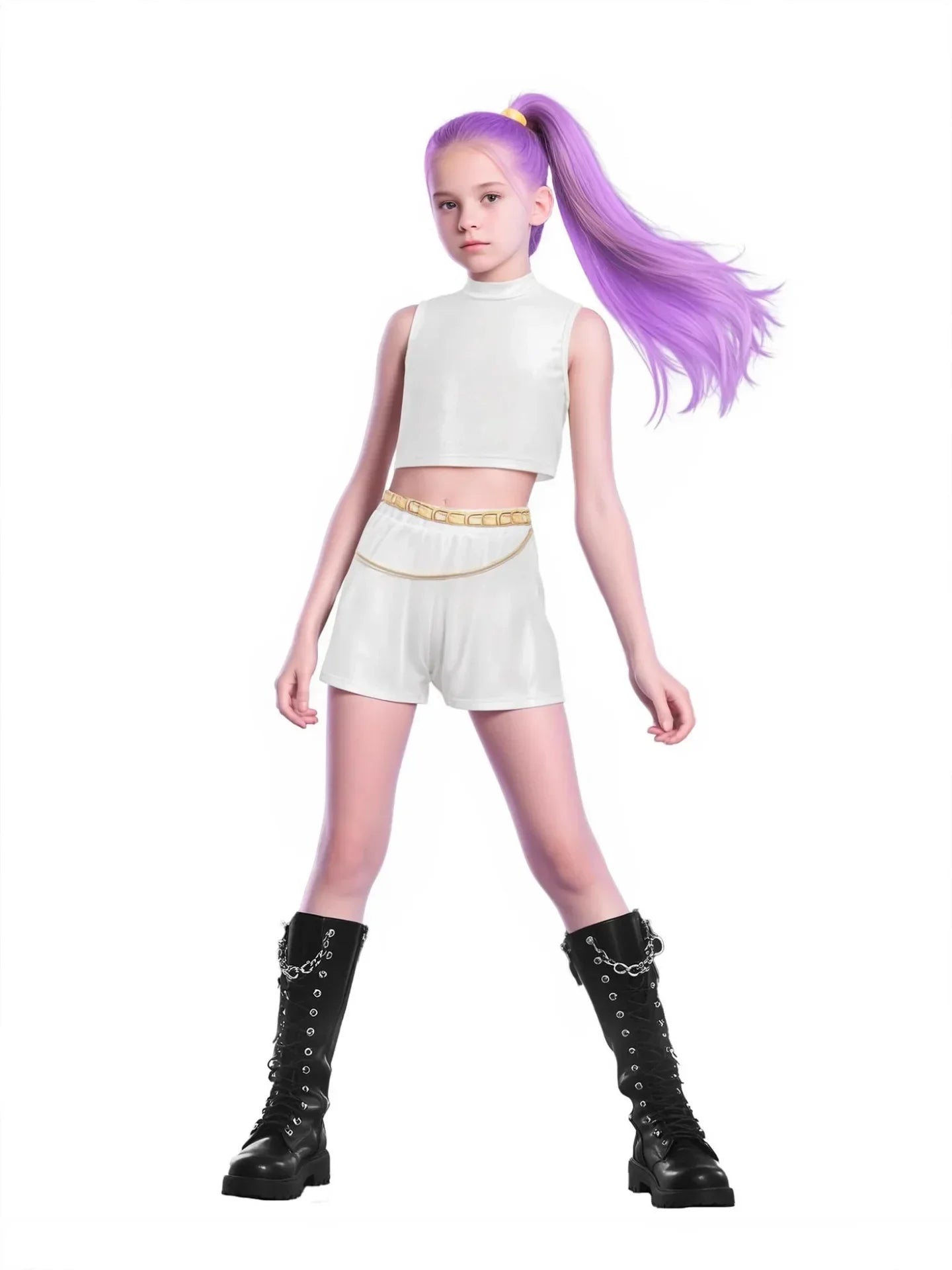 Girls Rumi Zoey Mira Cosplay Costume – 3D Print K-Pop Demon Hunters Suit Set for Stage, Performance & Halloween Party
