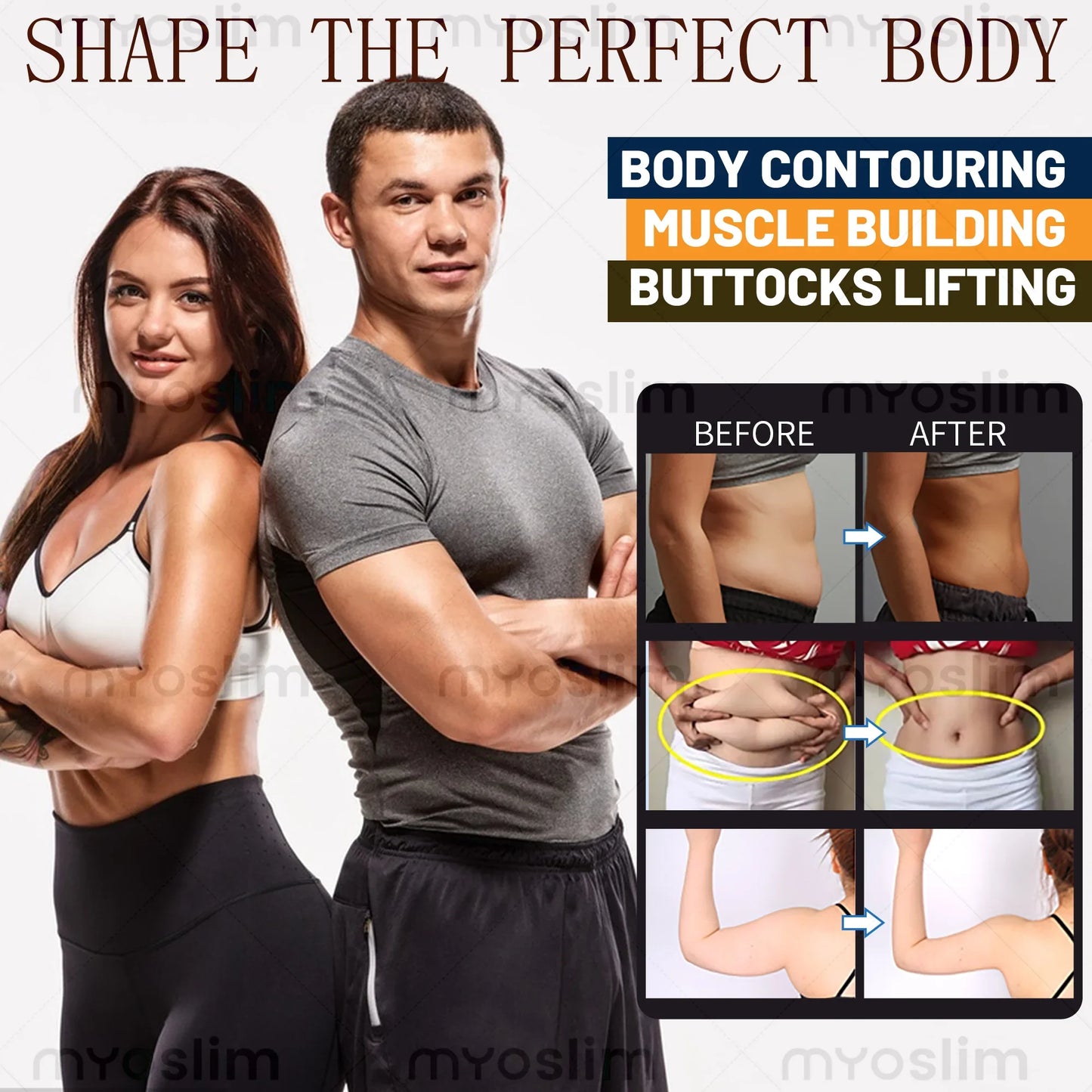Professional EMS Body Sculpting Machine - 6500W Muscle Stimulation Beauty Equipment for Waist Hip Abdomen Body Shaping