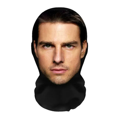 3D Printed Realistic Face Mask - Stretch Mesh Full Head Cosplay Balaclava for Role Play & Hip Hop Costume