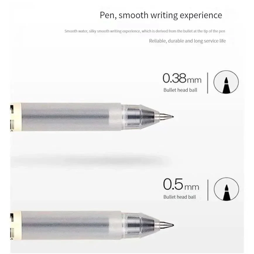 MUJI Gel Pen Set - 6/8PCS Fine Point Ink Pens 0.38mm/0.5mm Black Blue Red Office & School Stationery