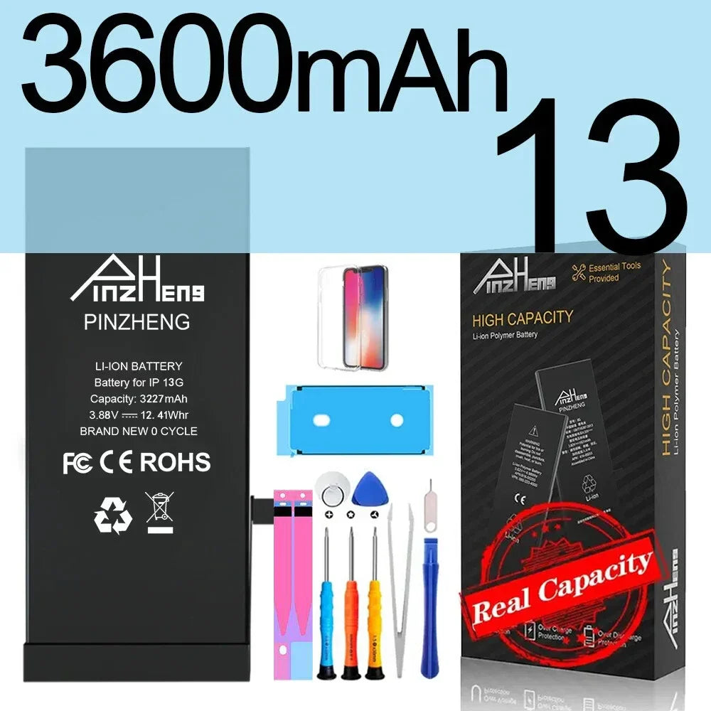 PINZHENG High Capacity Replacement Battery for iPhone X, XR, XS, 11, 12 & 13 Mini, Pro & Pro Max