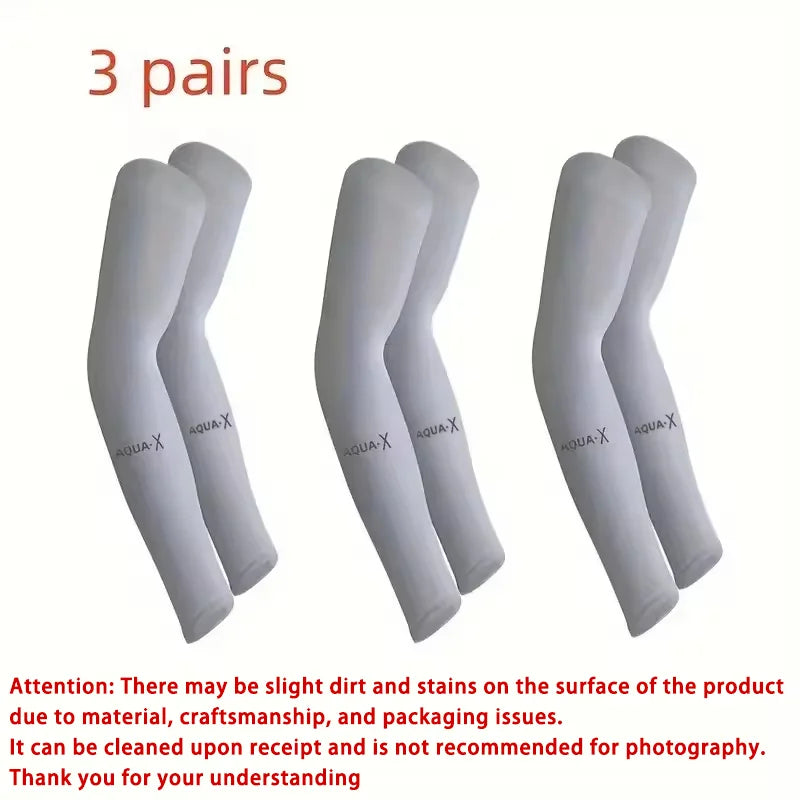 Breathable UV Sun Protection Arm Sleeves, 1/3 Pair Cooling Sports & Driving Outdoor Arm Guards for Summer Adventures