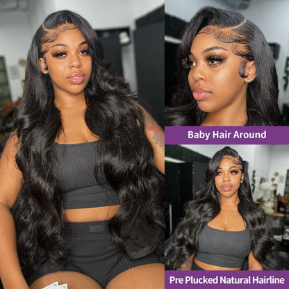 13x4/13x6 Body Wave Transparent Lace Front Wig – HD Bling Hair, 180% Density Human Hair, 4x4 Lace Closure for Women