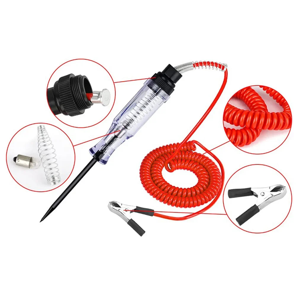 Automotive Circuit Tester Pen - DC 6V 12V 24V Electrical Test Probe for Cars & Motorcycles