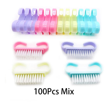 10/20/50/100pcs Nail Cleaning Brush Set - Handle Grip Fingernail Scrubber Tools for Men & Women Manicure Care