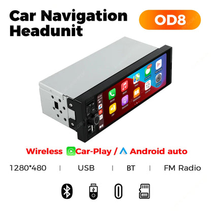 NaviFly 6.86" Universal FM CarPlay Android Auto Car Radio – MP5 Multimedia Player with Camera, No DVD