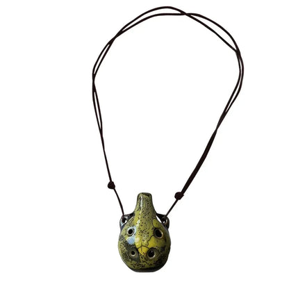 6 Hole Ceramic Mini Ocarina - Handmade Craft Musical Instrument for Beginners and Music Lovers