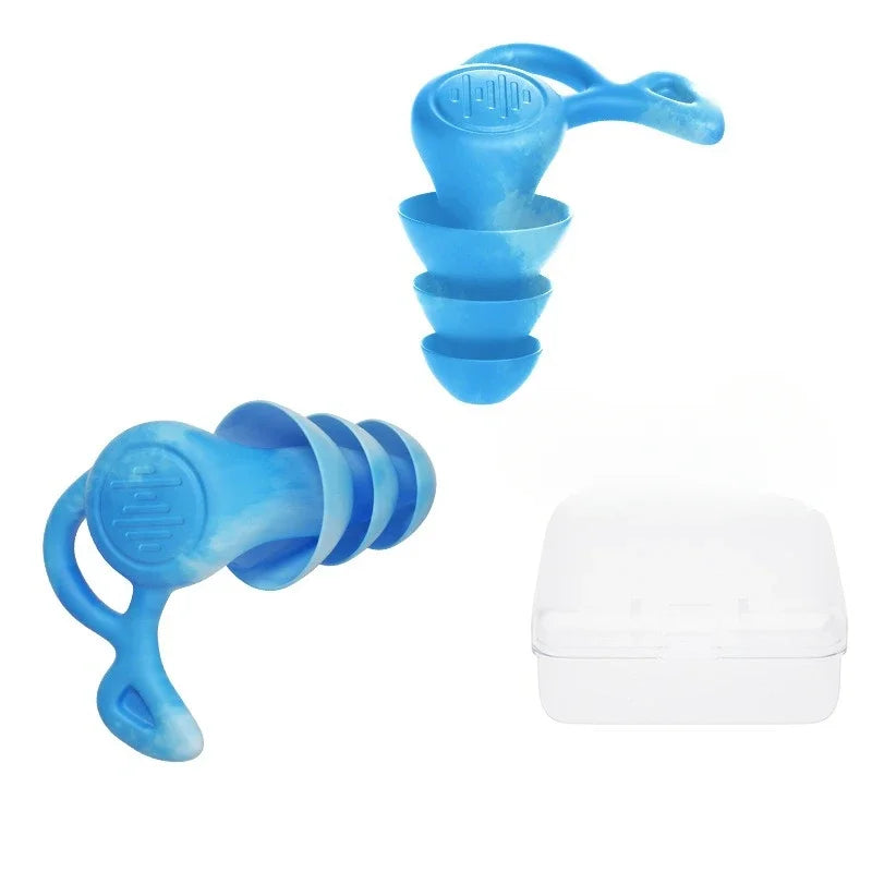 3-Layer Anti-Noise Silicone Earplugs – Reusable Waterproof Swimming & Sleeping Ear Protectors for Diving, Surfing & Comfort Fit