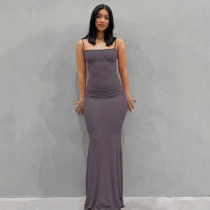 2025 Women's Summer Dress - Solid Color Slim Fit Camisole Skirt Sexy Fashion Style