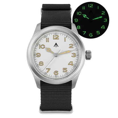 Militado ML08 Vintage Quartz Watch - VH31 Movement 38mm Sapphire Crystal Wristwatch with C3 Green Luminous Dial