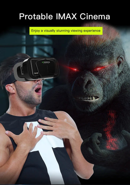Shinecon 3D VR Headset – Virtual Reality Glasses with Helmet Lenses for Smartphones